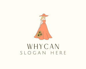 Maiden - Woman Floral Dress logo design