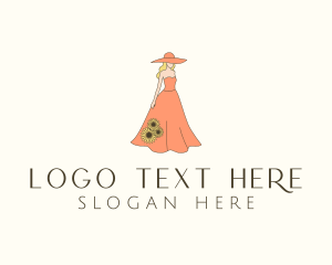 Hat - Woman Floral Dress logo design