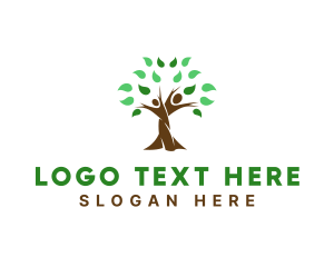 Vegatarian - Wellness Human Tree logo design