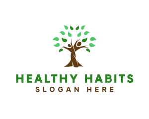 Wellness Human Tree  logo design