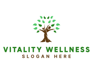 Wellness Human Tree  logo design