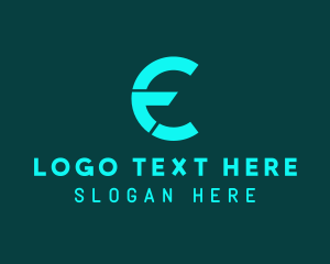 Round Tech Letter E Logo