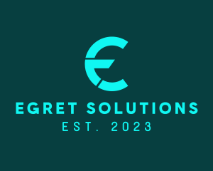 Round Tech Letter E logo design