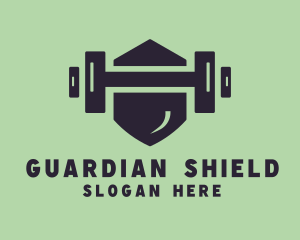Shield - Fitness Barbell Shield logo design