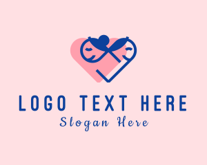 Marriage - Dating Heart Couple logo design