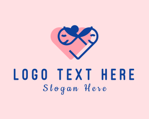 Daughter - Dating Heart Couple logo design