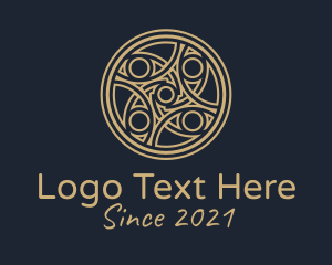 Firm - Minimalist Gold Centerpiece logo design