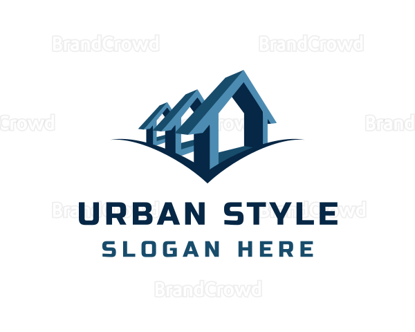 Blue Subdivision House Logo
