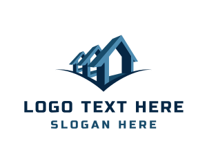 Village - Blue Subdivision House logo design