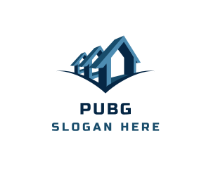 Blue Subdivision House Logo