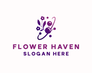 Biotech Flower DNA logo design