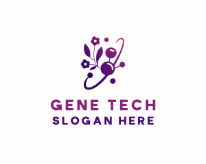 Biotech Flower DNA logo design