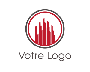 Red Building - Tower Building Architecture logo design