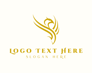 High End - Golden Luxury Phoenix logo design