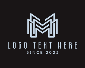 Gray - Business Tech Letter M logo design
