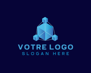 3d - Digital Cube Network logo design