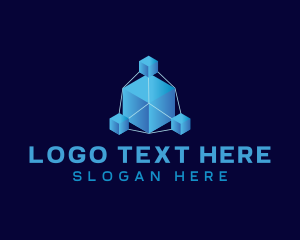 Blockchain - Digital Cube Network logo design