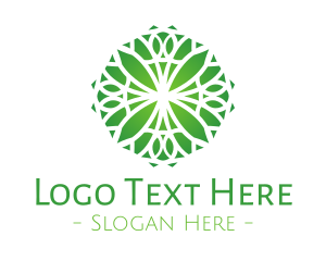 Textile - Green Gradient Flower logo design