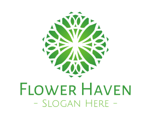 Green Gradient Flower logo design