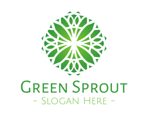 Green Gradient Flower logo design