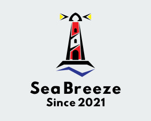 Coastline - Lighthouse Coastal Beacon logo design