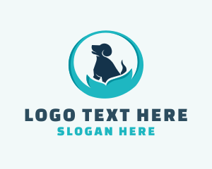 Silhouette - Pet Dog Natural logo design