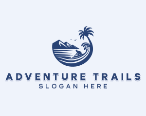 Surfing Beach Travel logo design