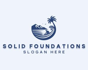 Road Trip - Surfing Beach Travel logo design