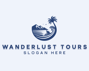 Surfing Beach Travel logo design