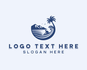 Island - Surfing Beach Travel logo design
