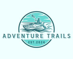 Ocean Kayaking Adventure logo design