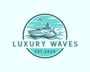 Ocean Kayaking Adventure logo design