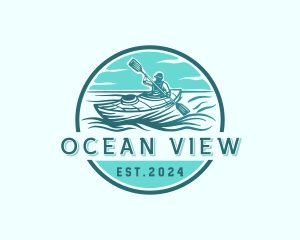 Ocean Kayaking Adventure logo design