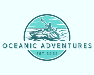 Ocean Kayaking Adventure logo design