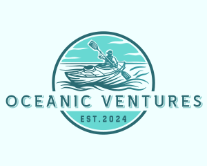 Ocean Kayaking Adventure logo design