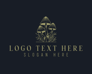 Psychedelic - Mushroom Botany Garden logo design