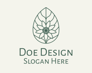 Green Monoline Flower Leaf logo design