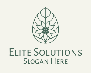 Treatment - Green Monoline Flower Leaf logo design