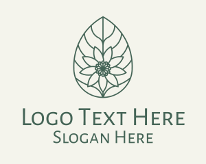 Yogi - Green Monoline Flower Leaf logo design