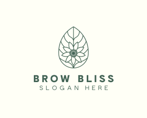 Green Monoline Flower Leaf logo design