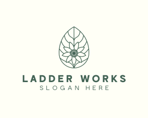 Green Monoline Flower Leaf logo design