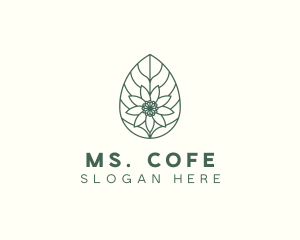 Green Monoline Flower Leaf logo design