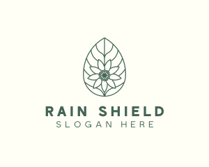 Green Monoline Flower Leaf logo design