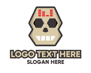 Skeletal - DJ Skull Equalizer logo design