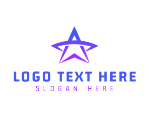 Technology - Space Star Letter A logo design