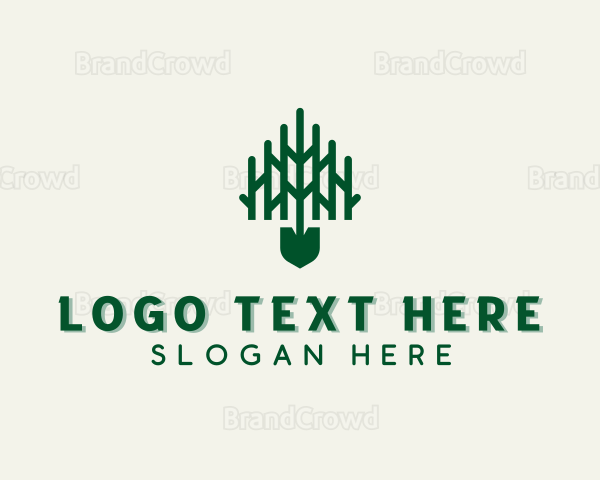 Shovel Gardening Tool Logo