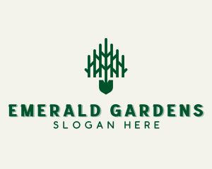 Shovel Gardening Lawn logo design