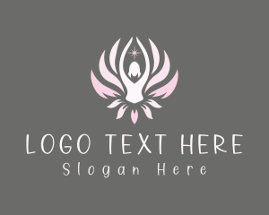 Yogi - Lotus Flower Woman logo design
