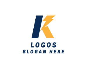 Electrical Energy Letter K Logo
