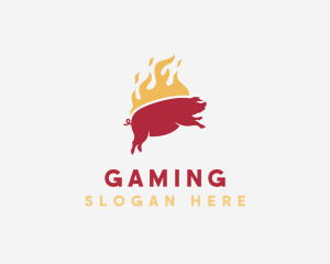 Flaming Pork Barbecue Grill Logo